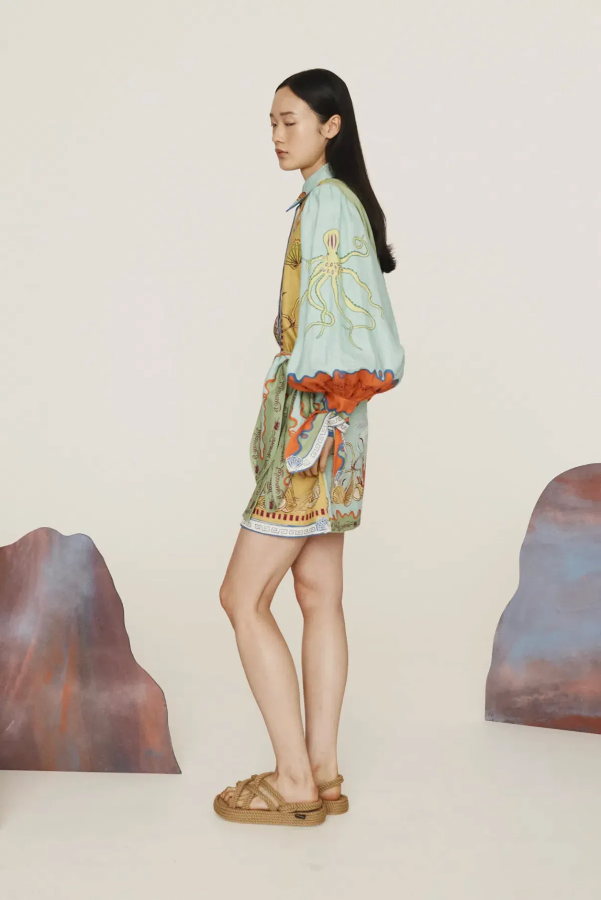 Alemais Surrealist Summer Mini Dress Multi Size 16 - Image 5