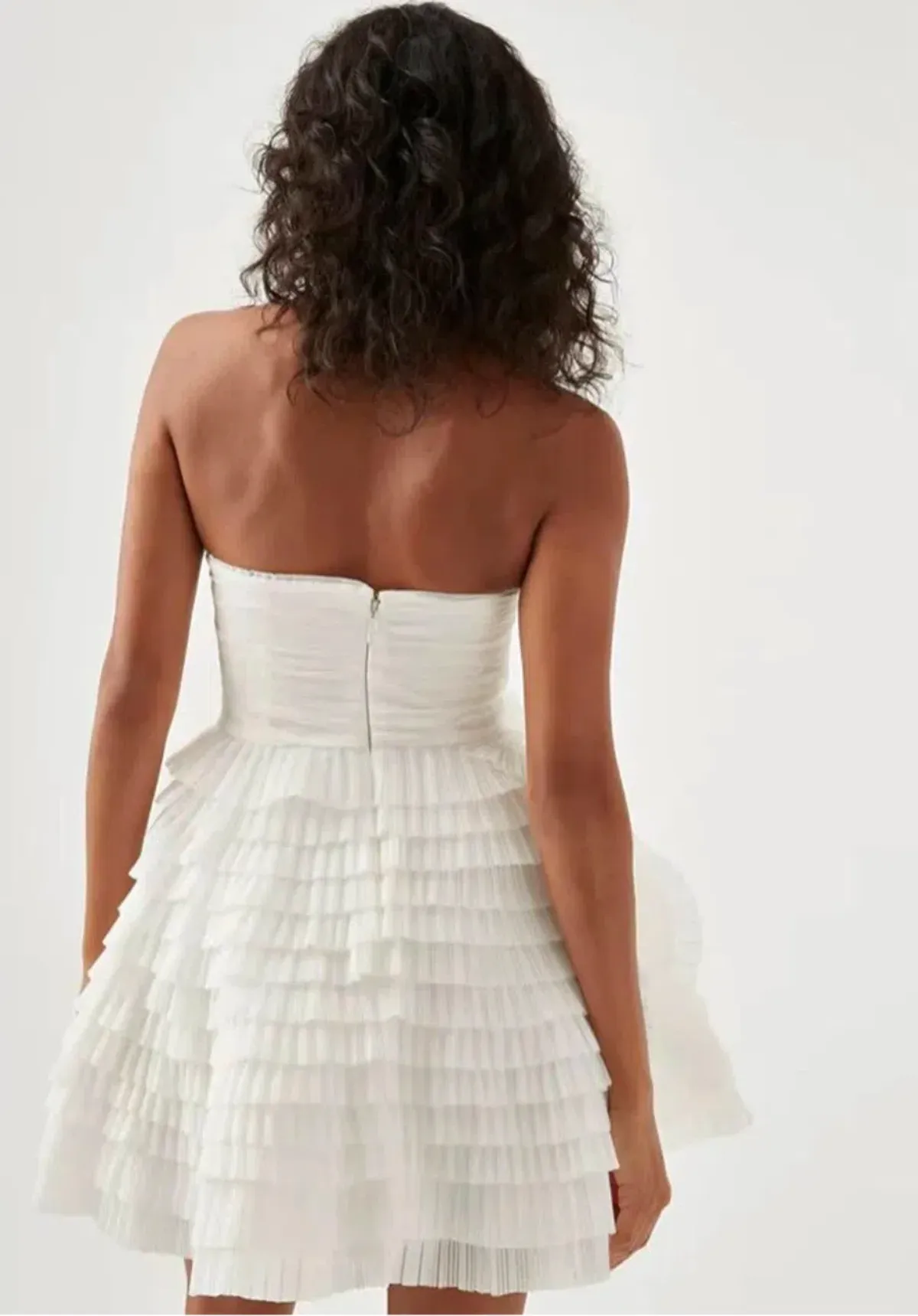 Aje Sculptura Expressive Pleated Mini Dress White Size 6 - Image 3