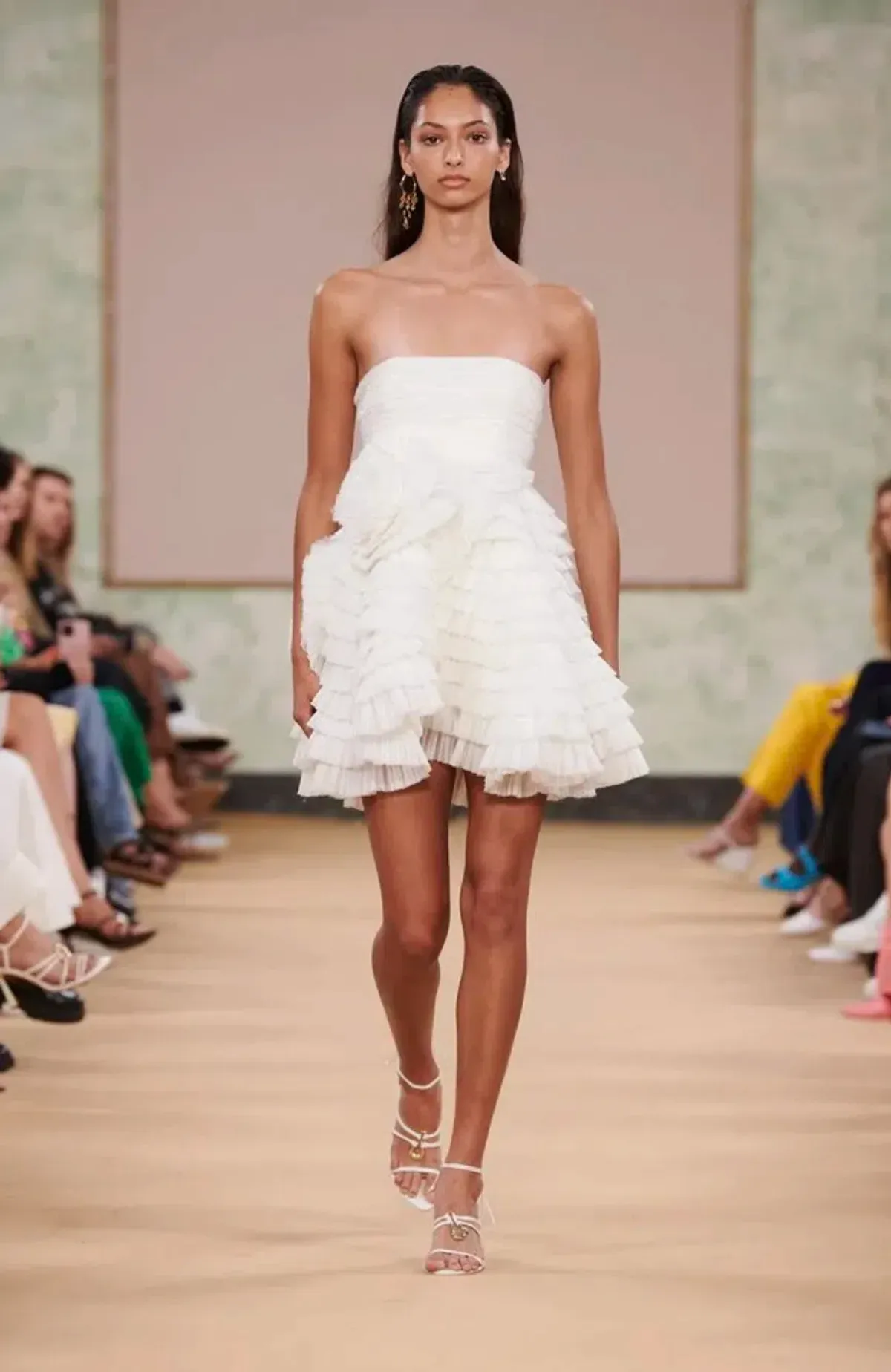 Aje Sculptura Expressive Pleated Mini Dress White Size 6 - Image 1