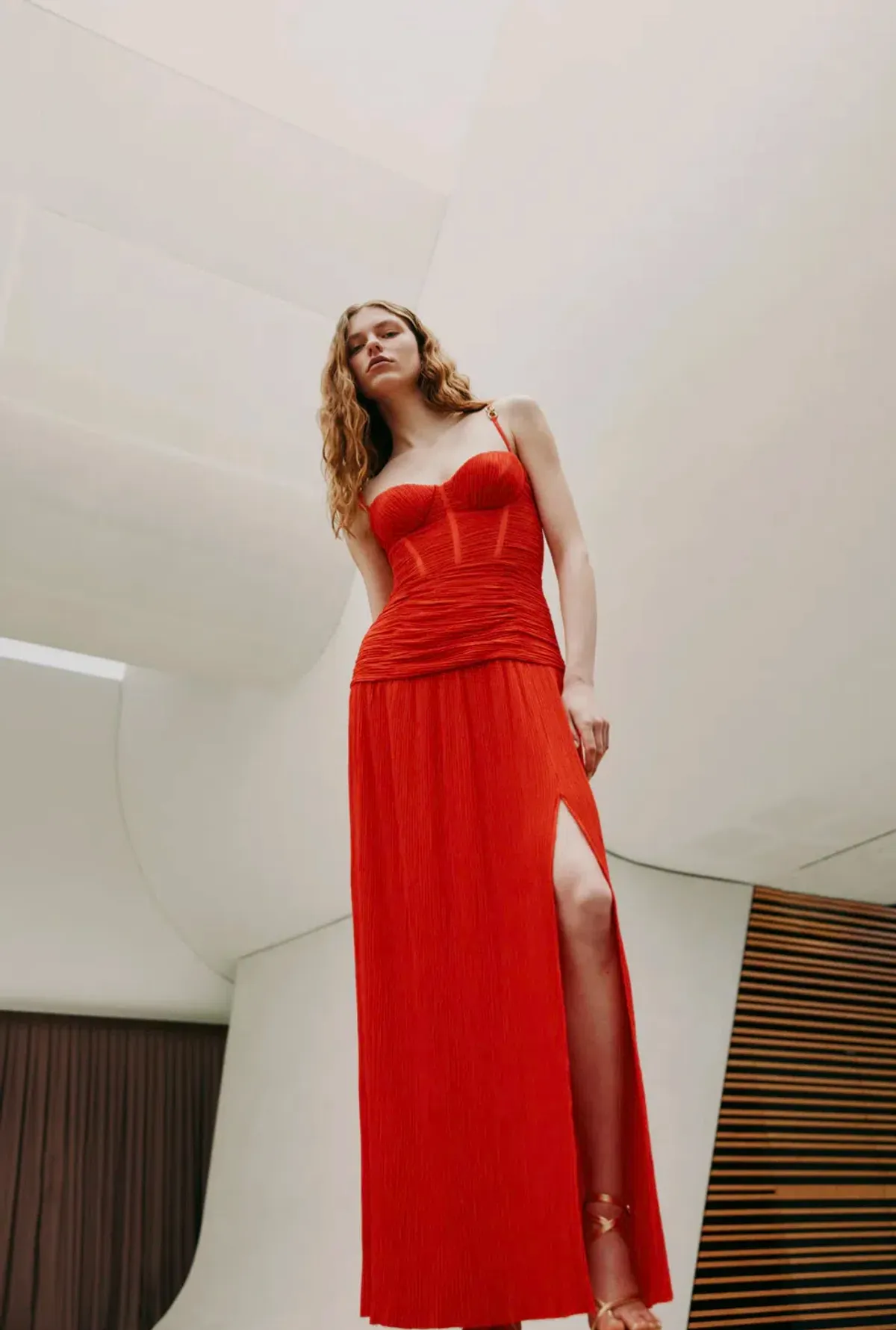 Manning Cartell Double Time Pleat Dress Red Size 8 - Image 5