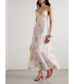 Zimmermann Halliday A-Line Maxi Dress in Blue Watercolour Floral Size 0 / AU 8 for rent on The Volte - image 1