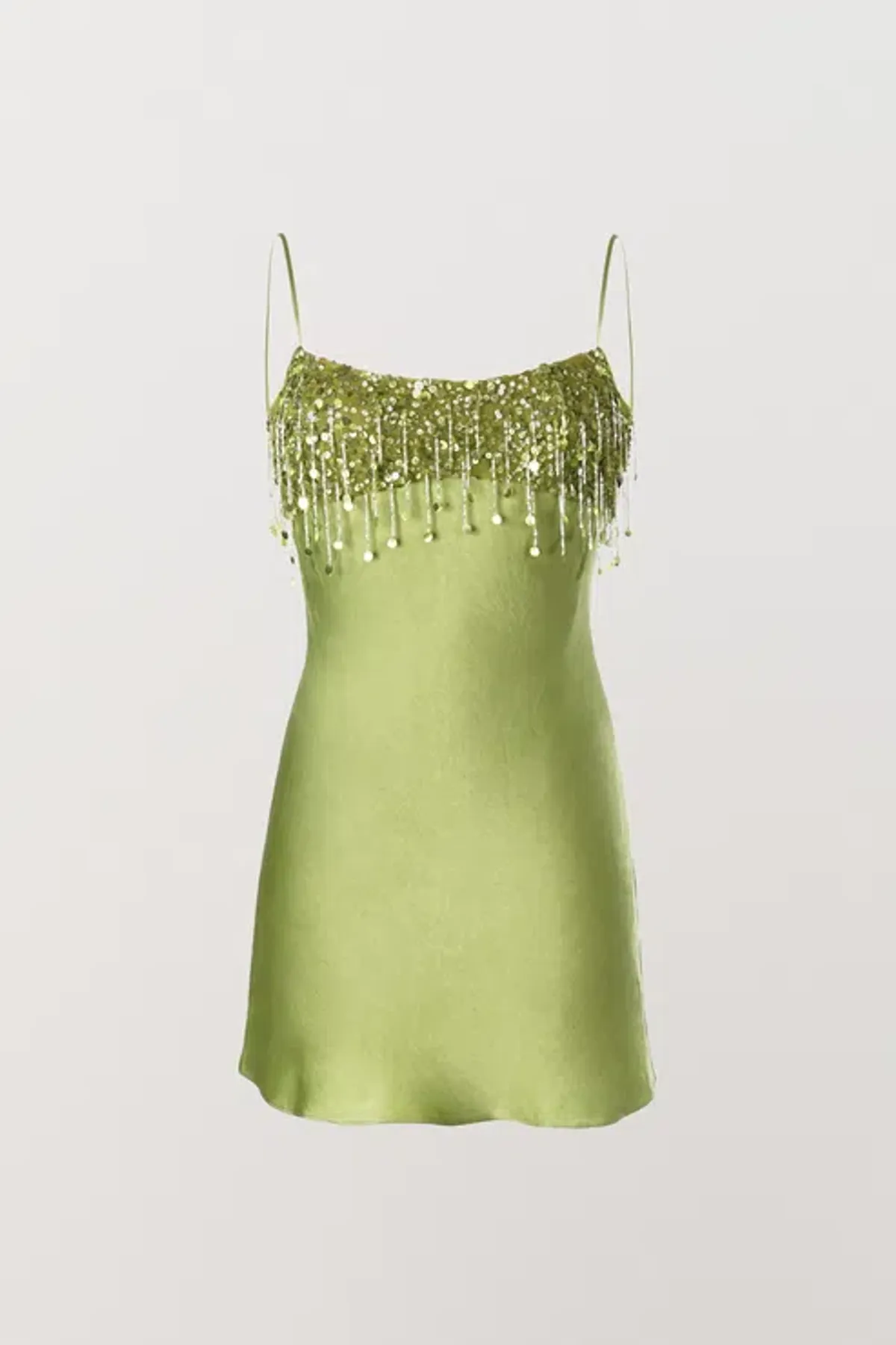 Asta Resort Yasmin Hand Beaded Mini Dress in Chartreuse Size Small / AU 8  - Image 4