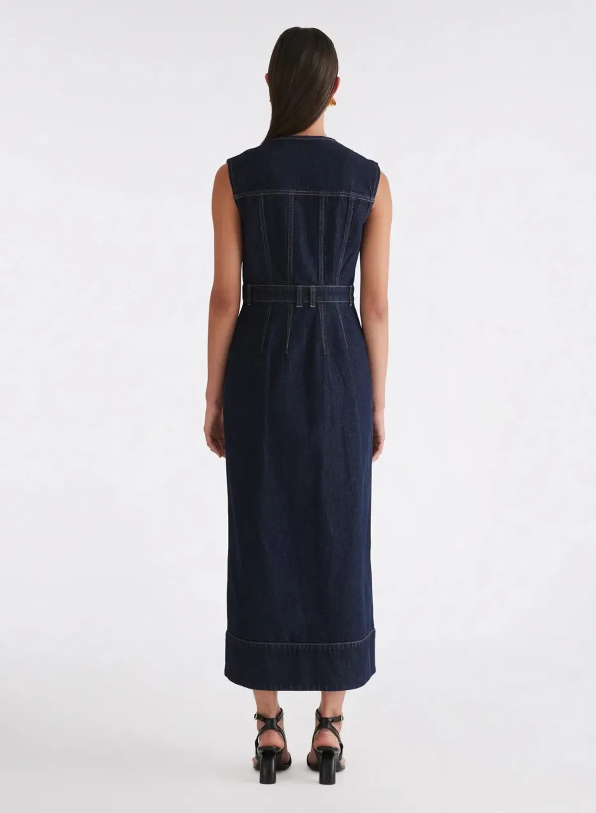 Anna Quan Paige Denim Dress Indigo Size AU 12  - Image 4