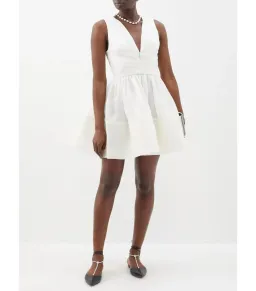 Zimmermann Tama V-Neckline Mini Dress White Size 1 / AU 10 for rent on The Volte - image 2