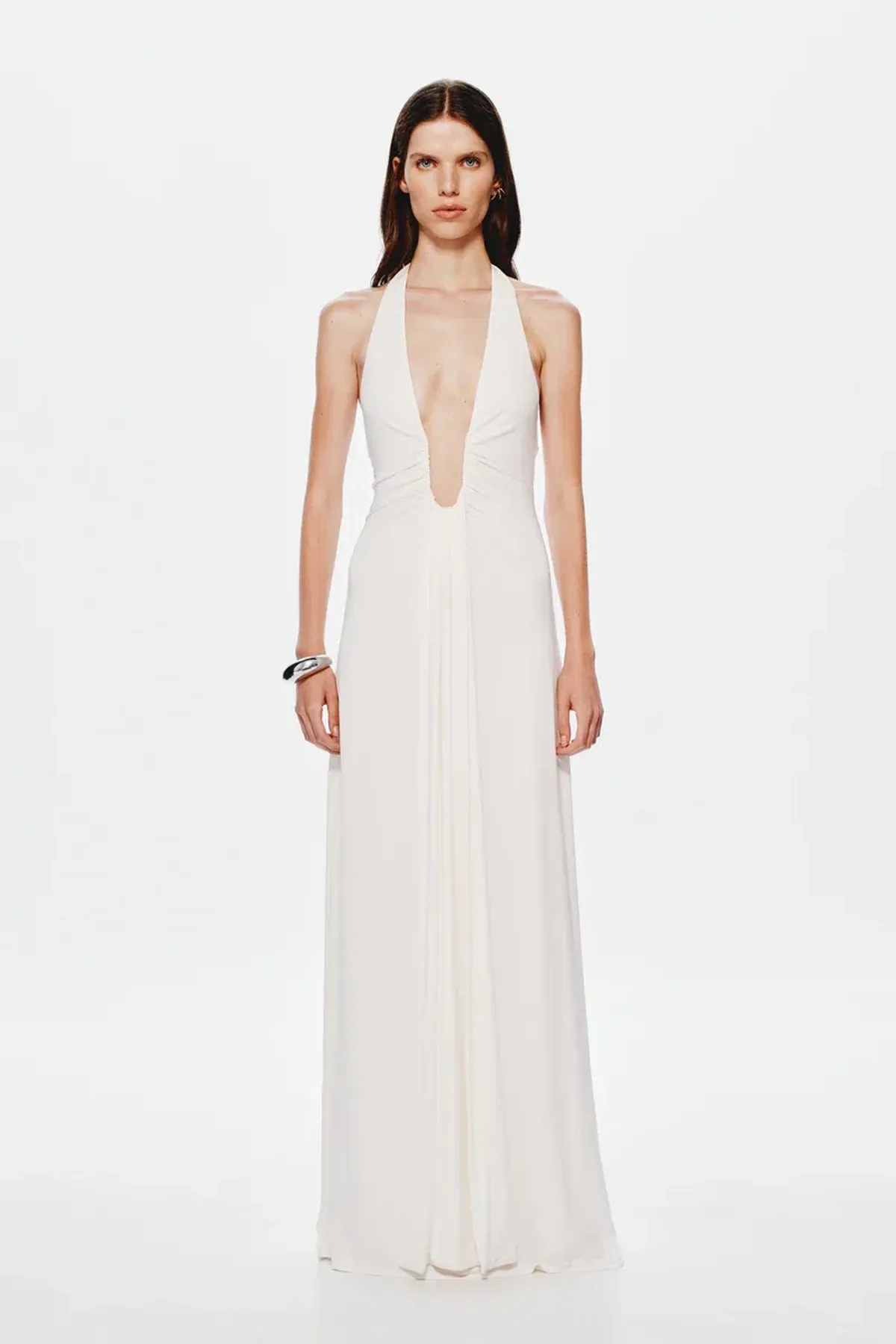 MISHA Jennifer Cupro Maxi Dress Ivory Size 4/XXS - Image 4