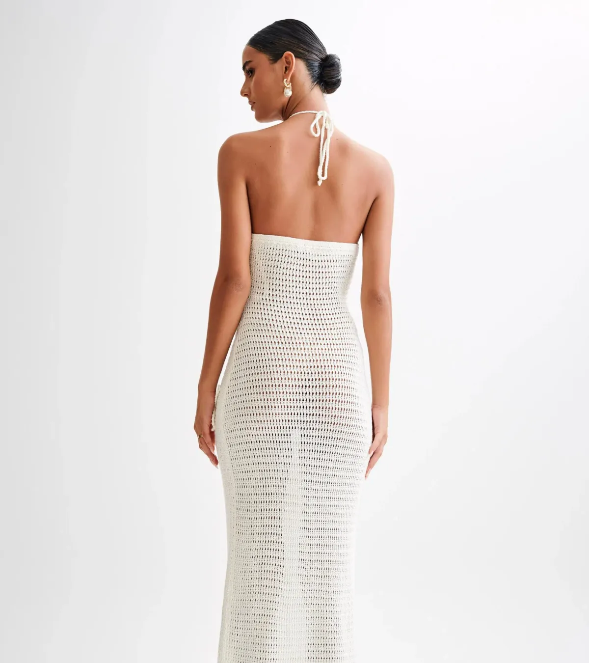 Meshki Kyla Floral Crochet Maxi Dress Ivory Size M / AU 10 - Image 3