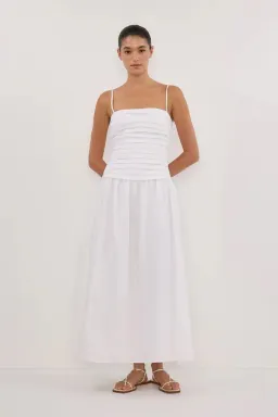 Dissh Reece Linen Midi Dress White Size 12 for rent on The Volte - image 1
