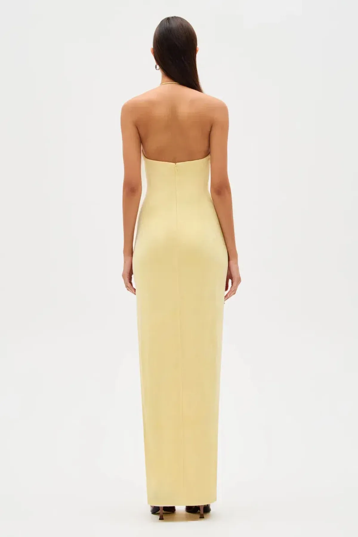 Misha Yesenia Jersey Maxi Dress Pastel Yellow Size 6 - Image 3