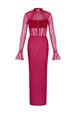 Dyspnea Vampress Midi Dress Pink Size 10 for rent on The Volte - image 4