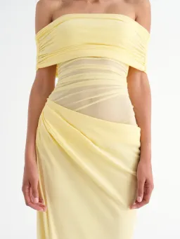 Benni Nico Off Shoulder Maxi in Butter Yellow Size 8 for rent on The Volte - image 2