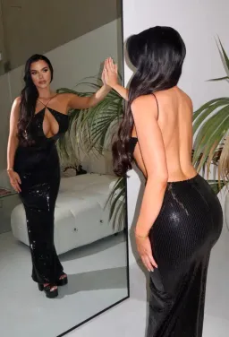 Maelle Paris Elsa Maxi Sequin Gown Black Size S / AU 8 for rent on The Volte - image 6