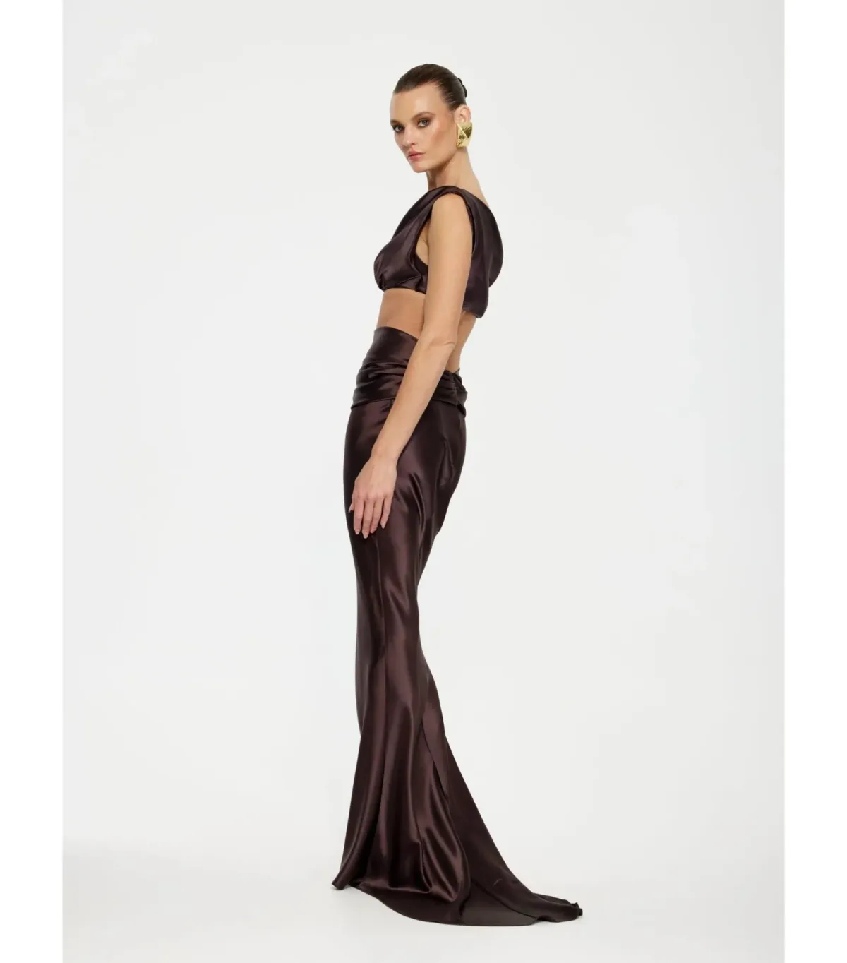 Effie Kats Perez Top and Skirt Chocolate Size S / AU 8 - Image 2