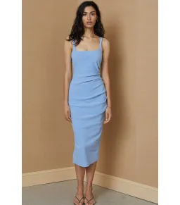 Bec & Bridge Hana Tuck Midi Dress in Sky Blue Size AU 6 for rent on The Volte - image 1