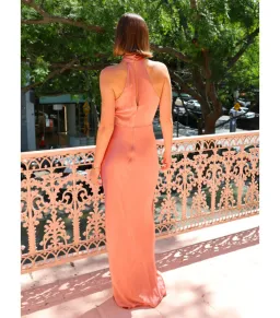 Shona Joy High Neck Twist Maxi Dress in Antique Rose Size AU 6 for rent on The Volte - image 3