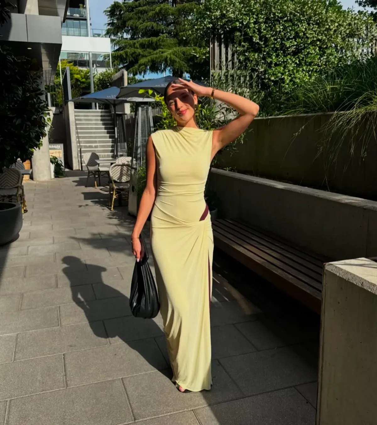 Bec & Bridge Greta Twist Maxi Dress in Butter Size AU 6 - Image 5