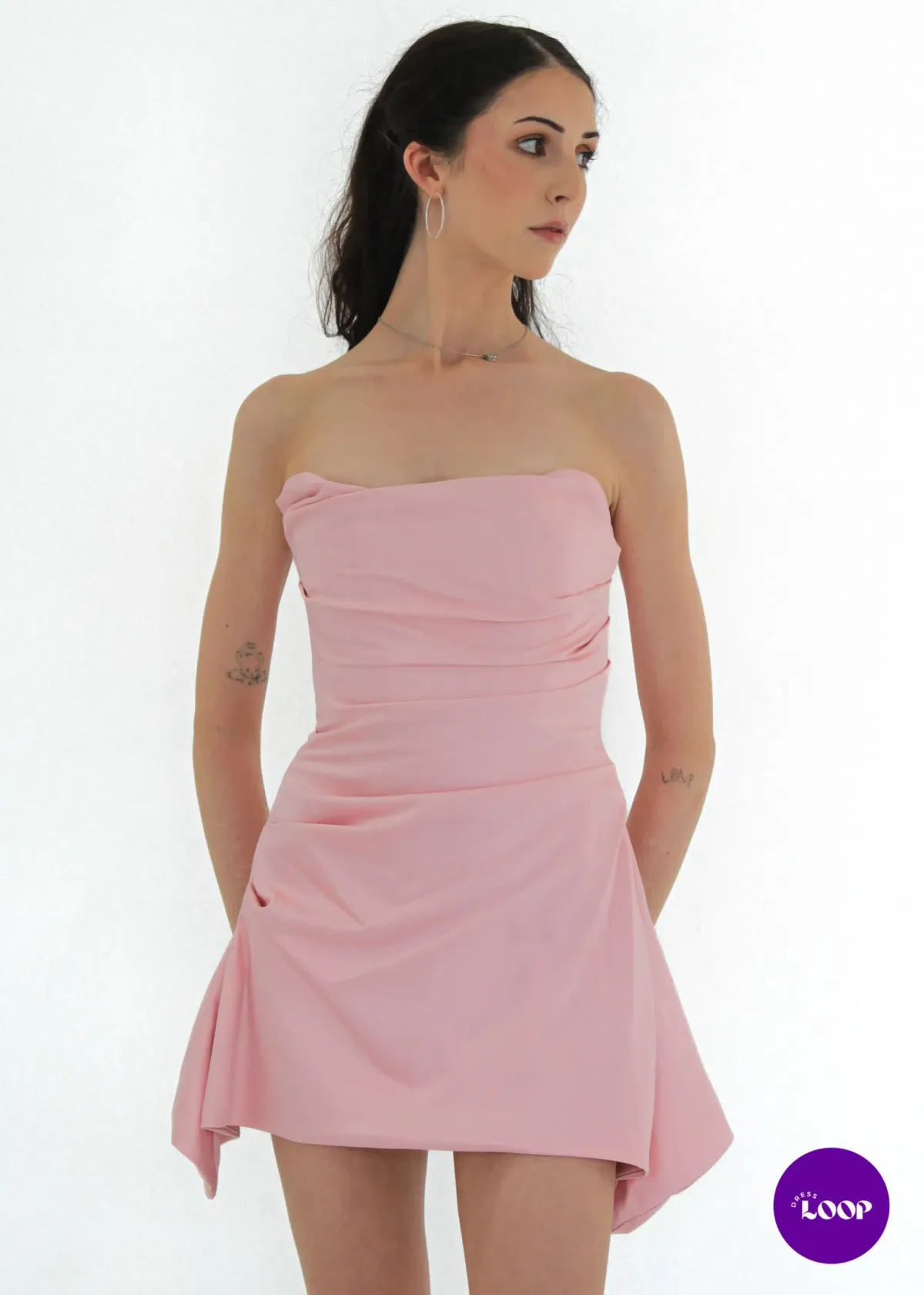House of CB Jasmine Draped Strapless Corset Mini Dress Rose Pink Size M / AU 10 - Image 2