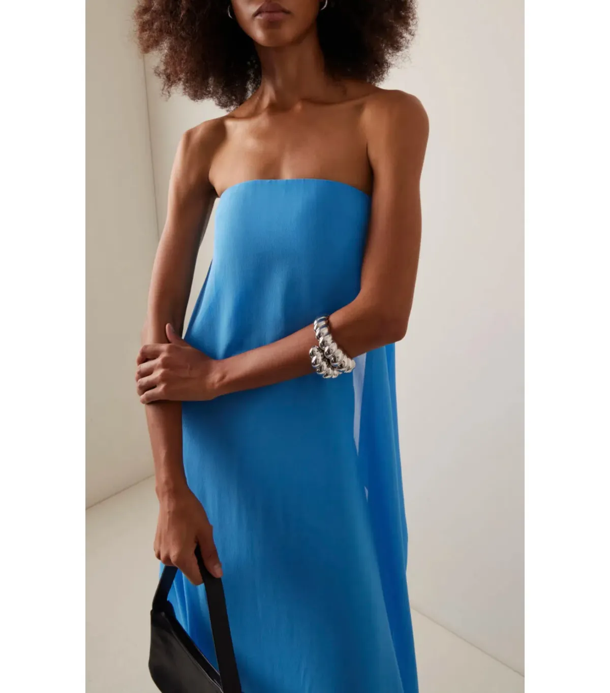 Christopher Esber Layered Silk Dress Boston Blue Size AU 6 - Image 3