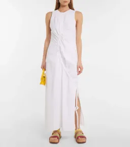 Sir The Label Ilkin Asymmetric Cotton Maxi Dress in White Size 1 / AU 8 for rent on The Volte - image 1