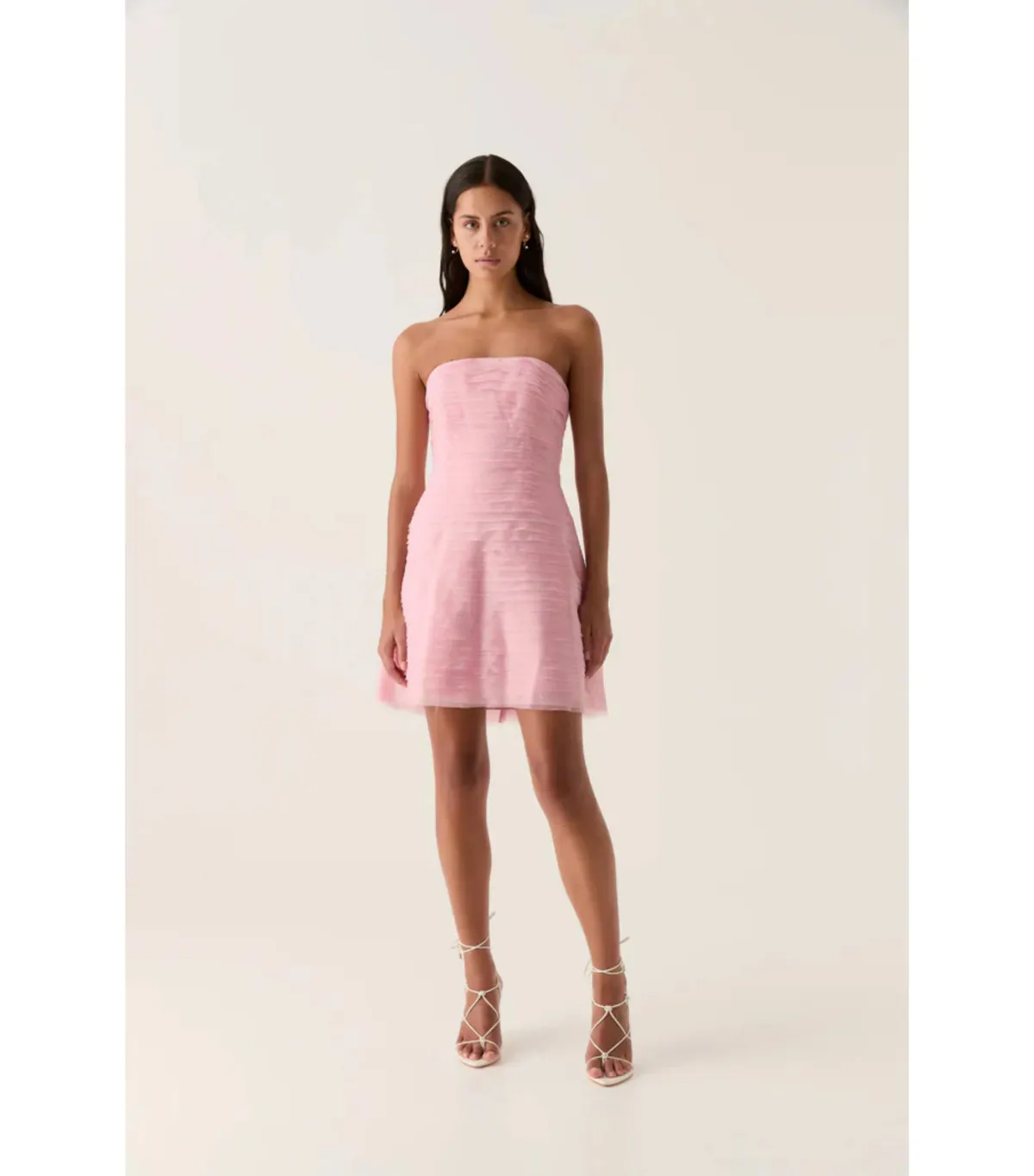 Aje Soundscape Mini Dress in Chalk Pink Size AU 8 - Image 1