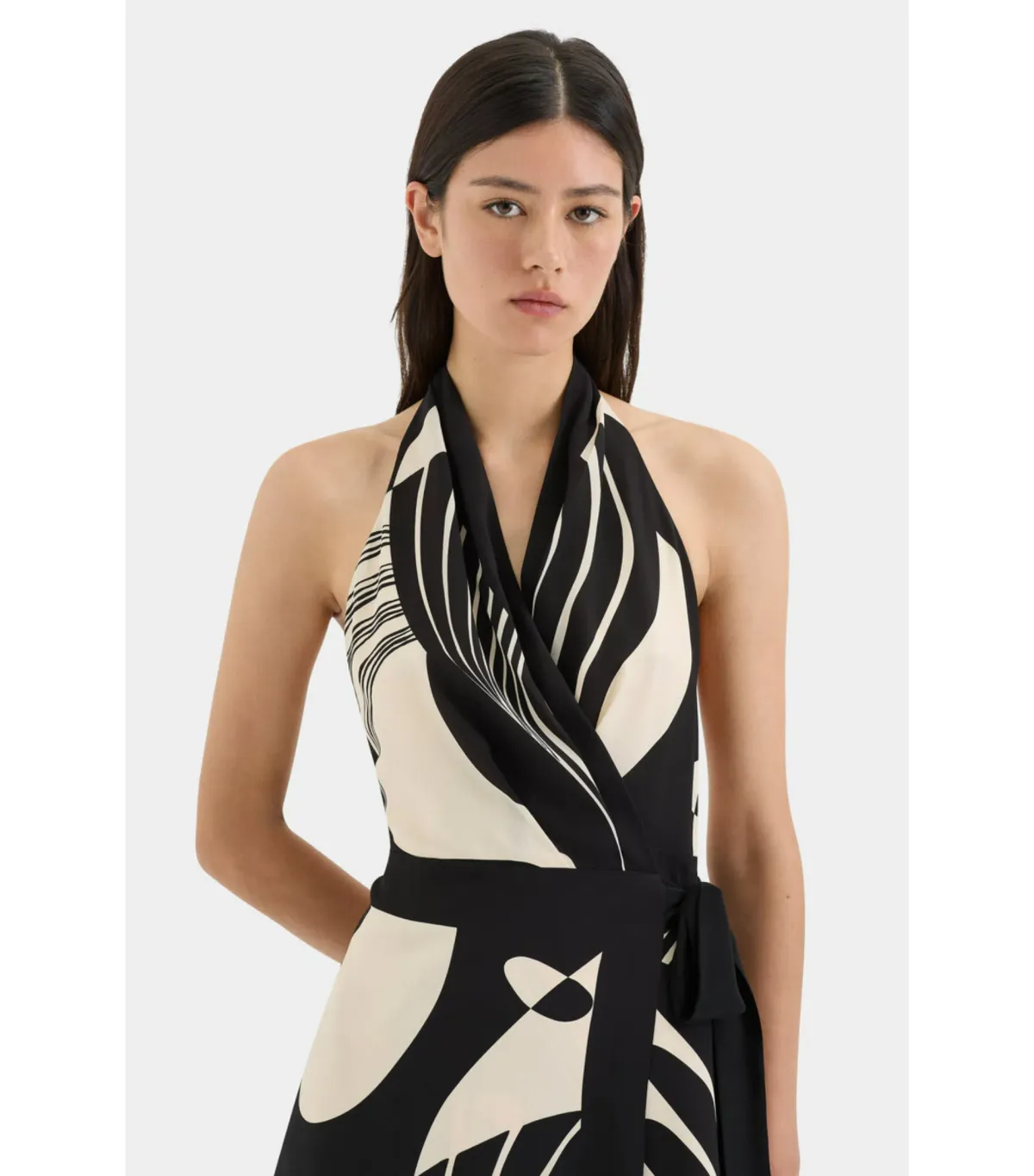 Sir The Label Realisme Wrap Halter Mini Dress in Papier Size 1 / AU 8 - Image 2