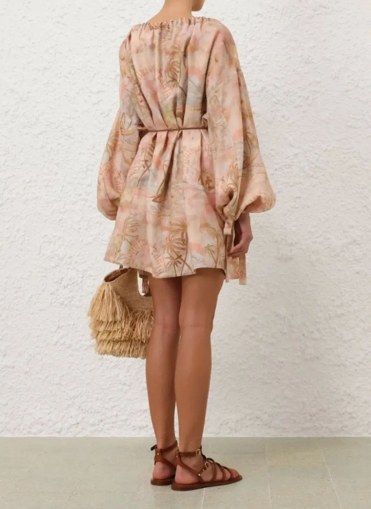 Zimmermann Illuminate Relaxed Mini Dress in Guava Paradise Size XS / AU 6P - Image 2