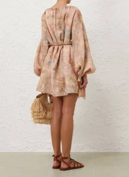 Zimmermann Illuminate Relaxed Mini Dress in Guava Paradise Size XS / AU 6P for rent on The Volte - image 2