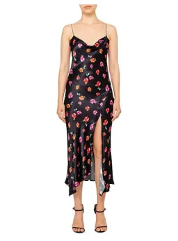 Bec & Bridge Floral Midi Dress Black Floral Size AU 6 for rent on The Volte - image 1