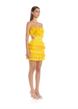 Eliya the Label Josephine Mini Dress in Yellow Size M / AU 10 for rent on The Volte - image 4