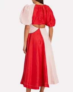 Aje Entwined Midi Dress Pink/Red Size 6 for rent on The Volte - image 2