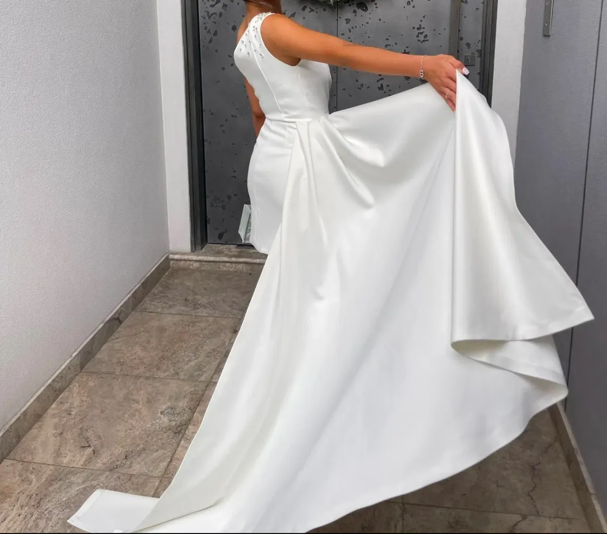 Custom Made Mini Dress White Size S / AU 8 - Image 2