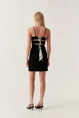 Aje Danica Tie Back Mini Dress Black Size 6 for rent on The Volte - image 3