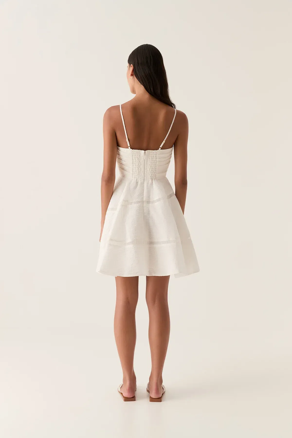 Aje Cinque Jacquard Mini Dress Ivory Size 10 - Image 3