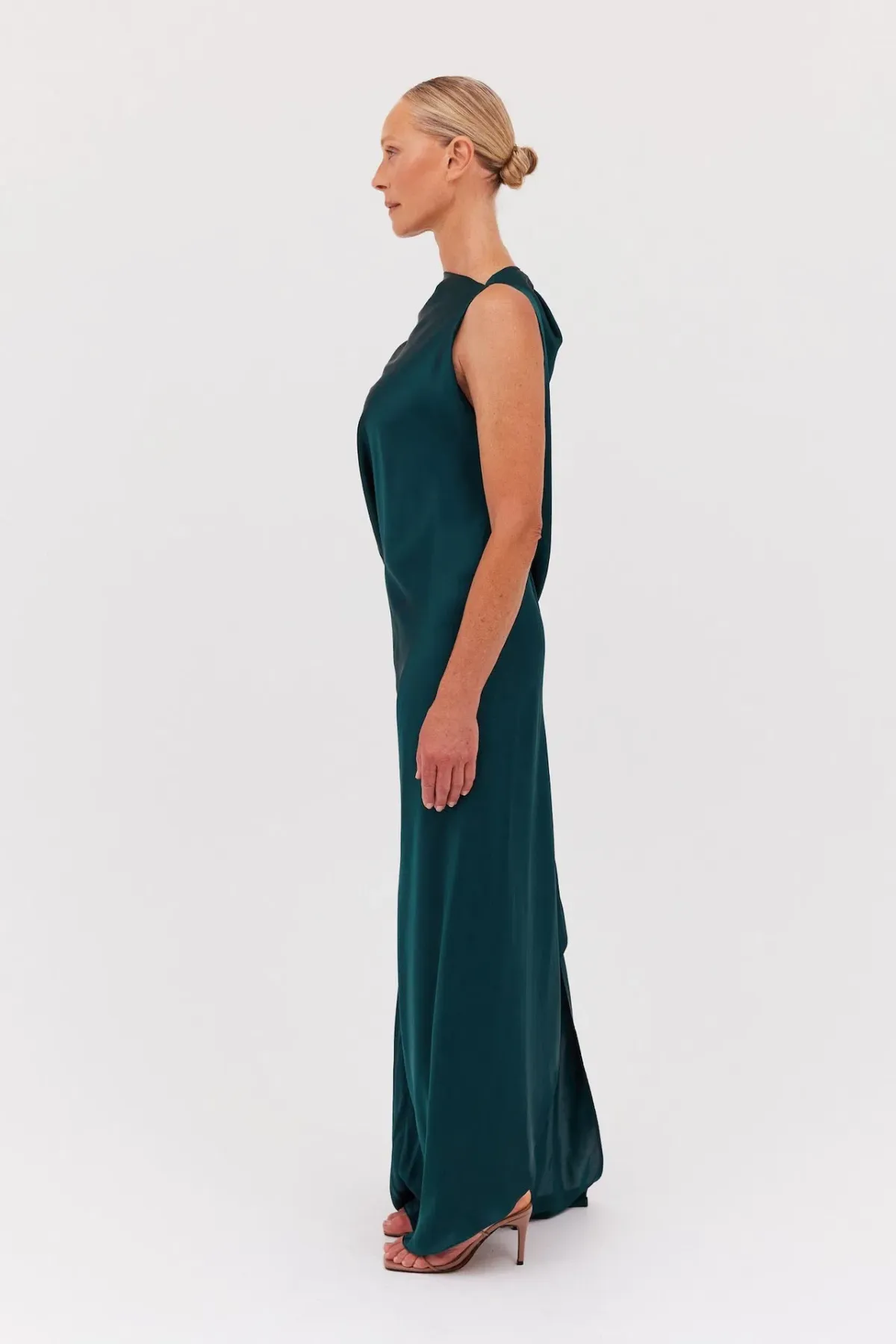 Bianca Spender Roma Silk Gown Petrol Size 3 / AU 12 - Image 2