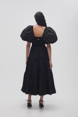 Aje Casa Puff Sleeve Midi Dress Black Size 16 for rent on The Volte - image 3