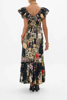Camilla Frill Neck Dress Black/Floral Size 16  for rent on The Volte - image 3