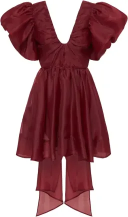 Aje Gretta Bow Back Mini Dress Burgundy Size 6 for rent on The Volte - image 4