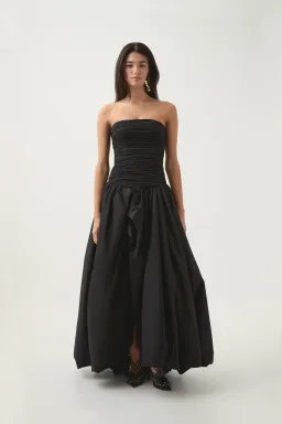 Aje Violette Bubble Hem Maxi Dress Black Size 4  for rent on The Volte - image 1