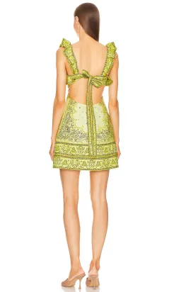 Zimmermann Matchmaker Frill Mini Dress Yellow Bandana Size 3 / AU 14 for rent on The Volte - image 4