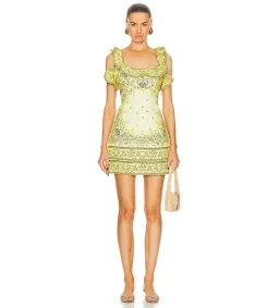 Zimmermann Matchmaker Frill Mini Dress Yellow Bandana Size 3 / AU 14 for rent on The Volte - image 2