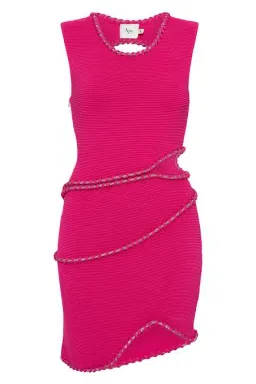 Aje Undulating Mini Dress Pink Size 6  for rent on The Volte - image 3