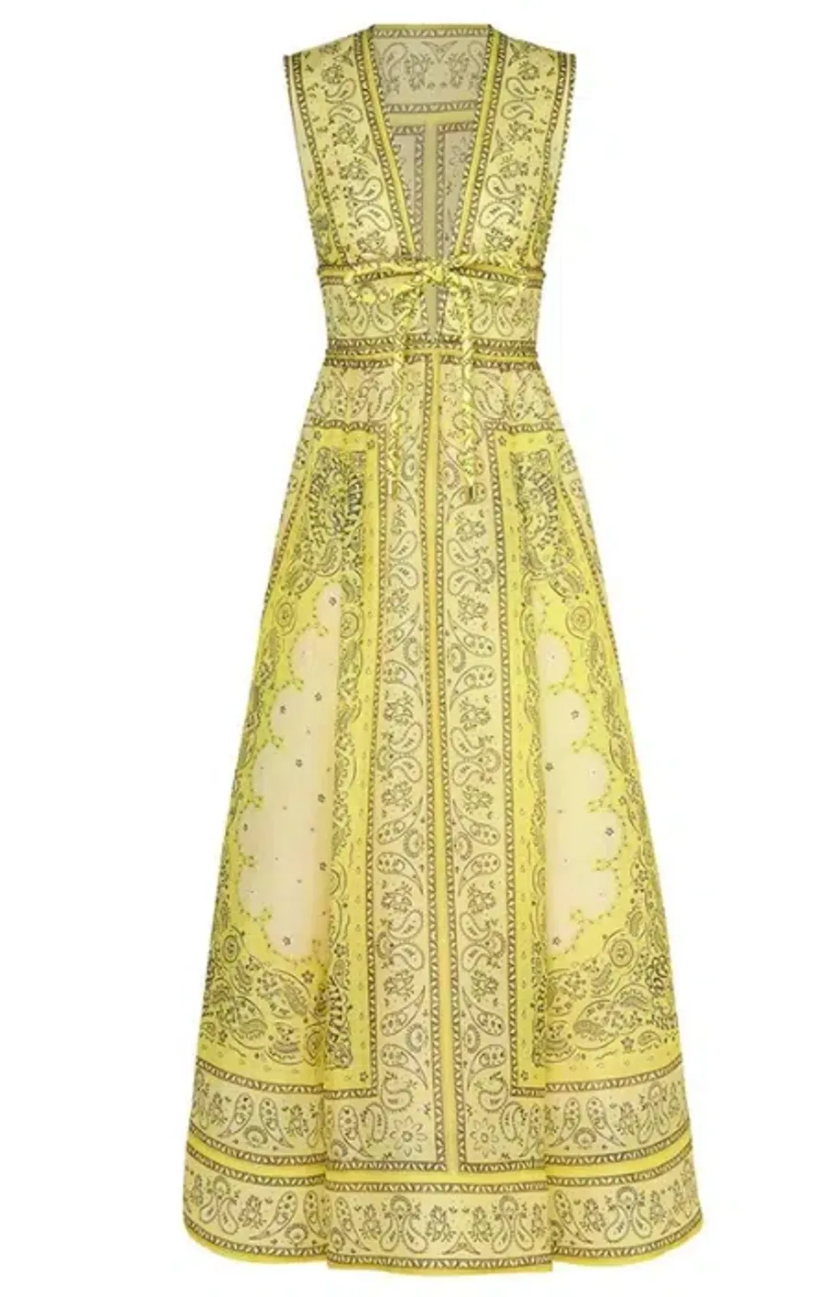 Zimmermann Matchmaker Bow Long Dress Yellow Bandana Size 3 / AU 14 - Image 4