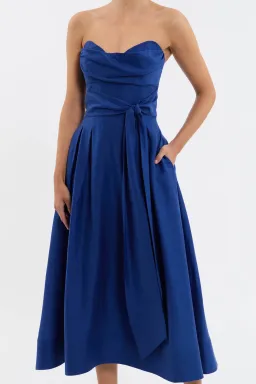 Rebecca Vallance Cera Strapless Midi Dress Blue Size 4 for rent on The Volte - image 2
