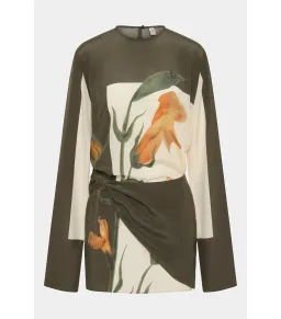 Sir the Label Constance Twist Mini Dress Iris Floral Size 3 / AU 12 for rent on The Volte - image 4