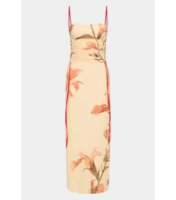 Sir the Label Hana Ruched Midi Dress Gladioli Print Size 2 / AU 10 for rent on The Volte - image 4