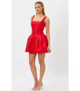 Bianca & Bridgett Alba Mini Dress Red Size AU 10 for rent on The Volte - image 2