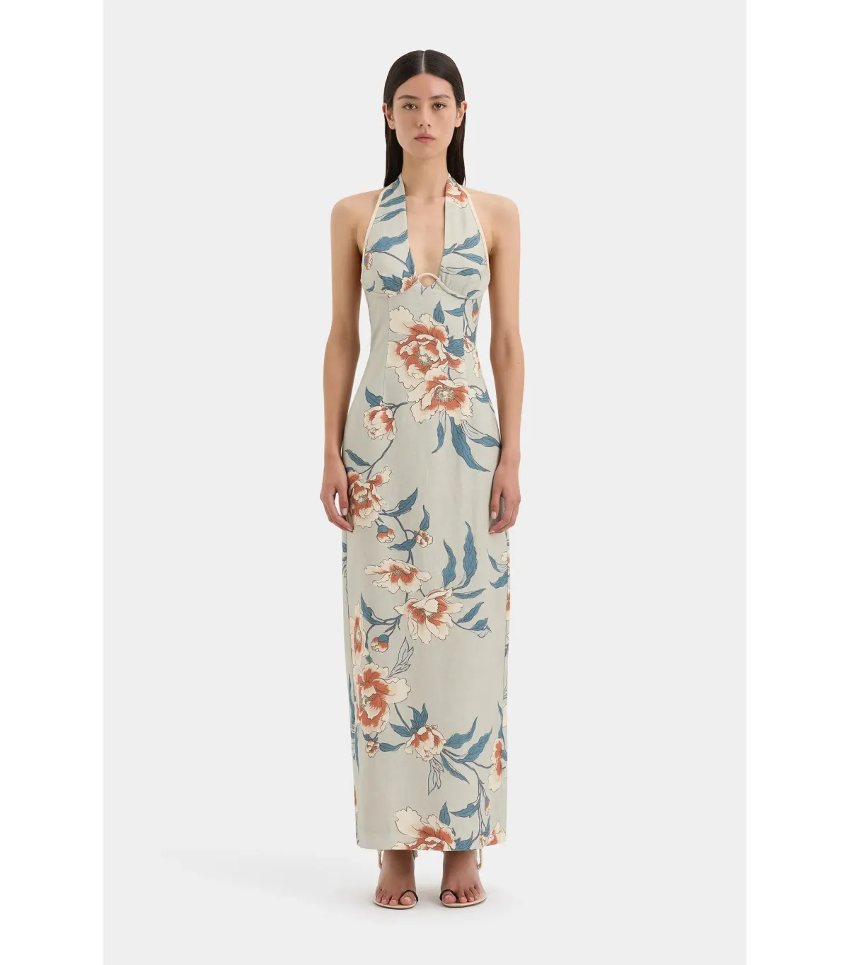 Sir the Label Roisin Halter Midi Dress in Bloom Floral Size 0 / AU 6 - Image 1
