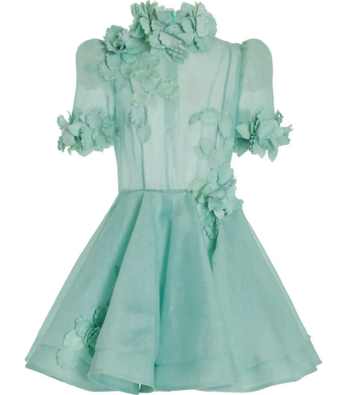 Zimmermann High Tide Lift Off Flower Mini Dress Mint Size 1 / AU 10 - Image 4