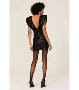 Elle Zeitoune Marla Sequin Mini Dress Black Size XS / AU 6 for rent on The Volte - image 3