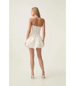 Aje Violette Bubble Hem Mini Dress Ivory Size AU 6 for rent on The Volte - image 3