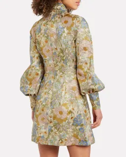 Zimmermann Super Eight Floral Brocade Buttoned Mini Dress Multi Size 2 / AU 12 for rent on The Volte - image 2